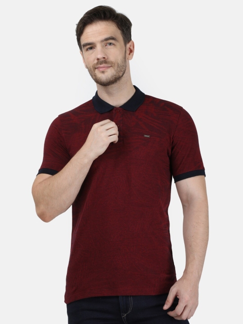 

Monte Carlo Men Maroon & Black Printed Polo Collar T-shirt