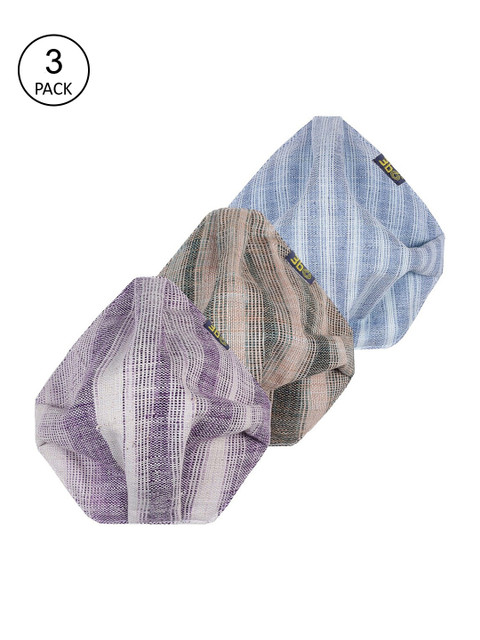 

3BO Women Pack Of 3 Assorted 3-Ply Cotton Reusable Cloth Face Masks