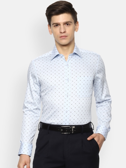 

Louis Philippe Men Blue Pure Cotton Regular Fit Printed Formal Shirt