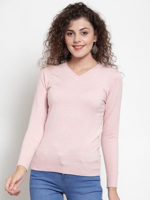 Global Republic Women Pink Solid Pullover Sweater