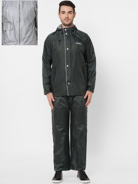 

Zeel Men Charcoal Grey Solid Reversible Rain Suit