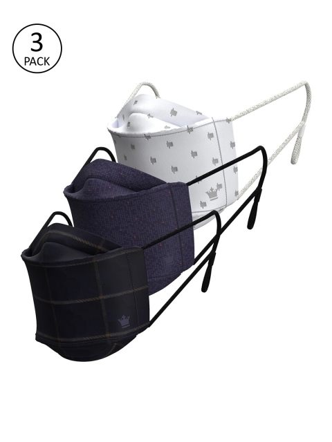 

Louis Philippe Men Pack Of 3 Assorted 3-Ply Reusable Cotton Cloth Masks