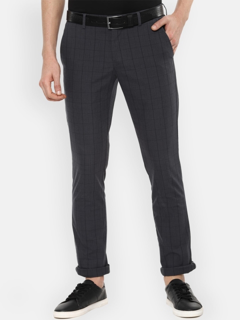 

Louis Philippe Sport Men Charcoal Grey Slim Fit Checked Regular Trousers