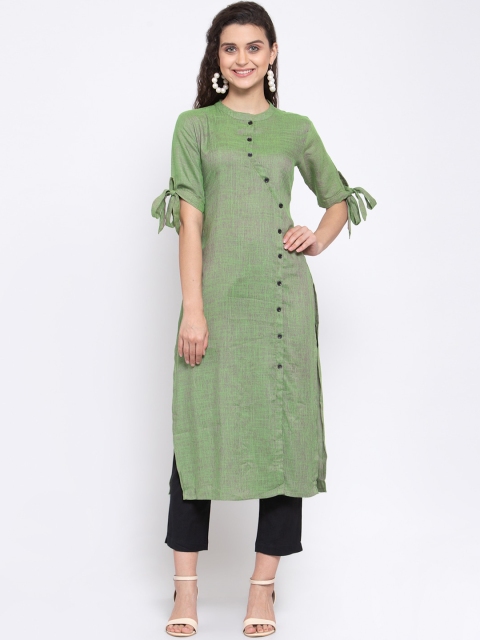 

Indibelle Women Green Kurta