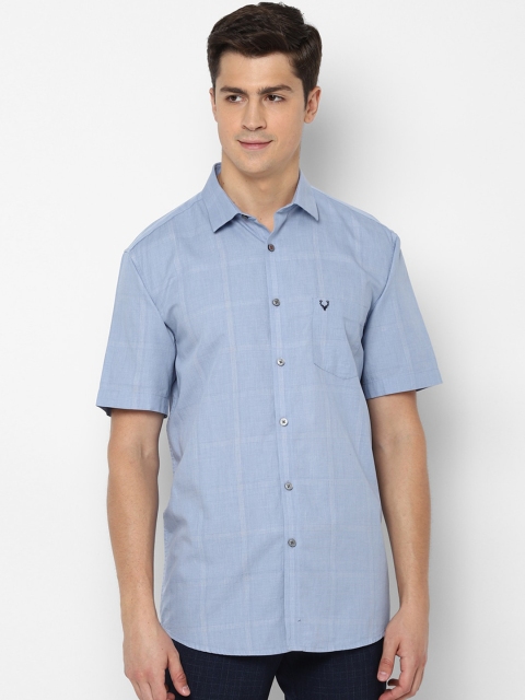 

Allen Solly Men Blue Slim Fit Checked Cotton Casual Shirt