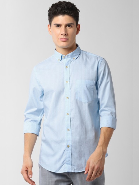 

Peter England Casuals Men Blue Slim Fit Striped Casual Shirt
