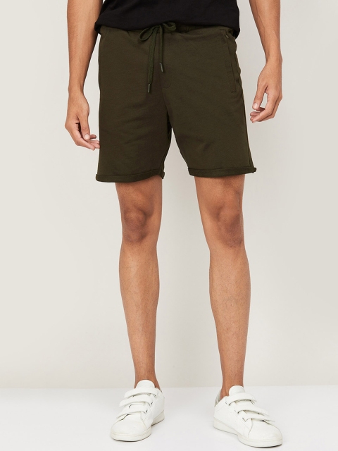 

Forca by Lifestyle Men Olive Green Solid Regular Fit Sports Shorts