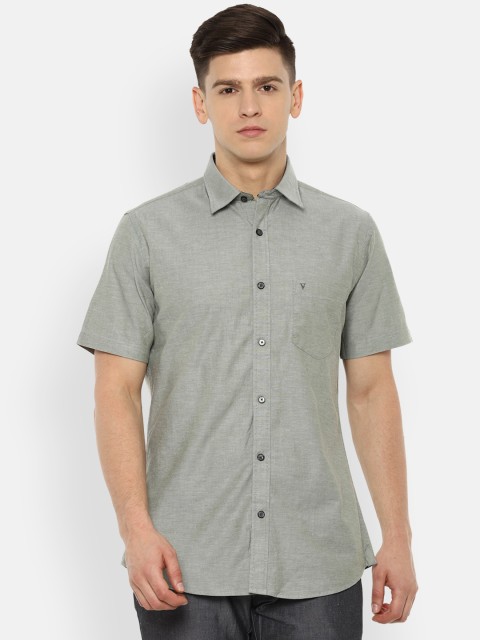 Van Heusen Sport Men Grey Slim Fit Solid Casual Shirt