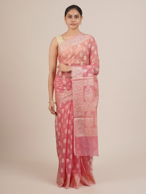 Pothys Pink Dyed Saree