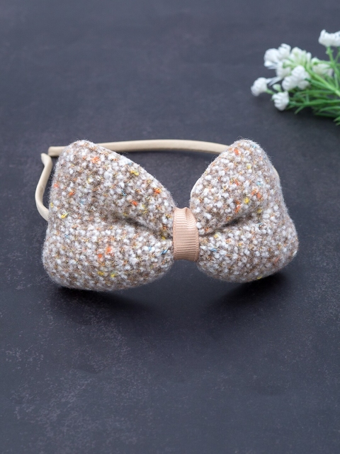 

Golden Peacock Brown Woven-Design Hairband