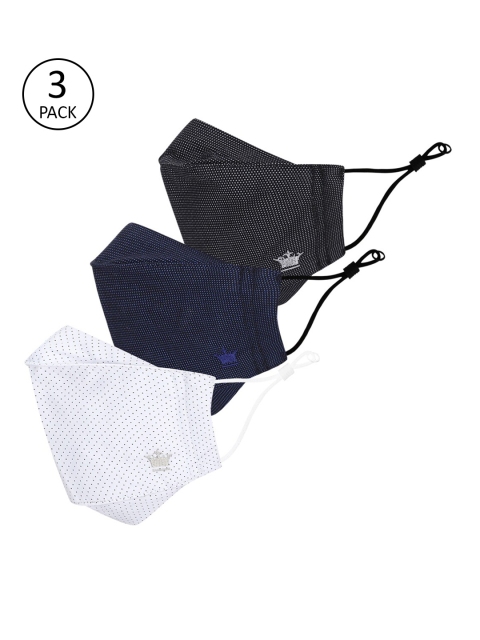 

Louis Philippe Men Pack Of 3 Assorted 3-Ply Cotton Cloth Face Masks