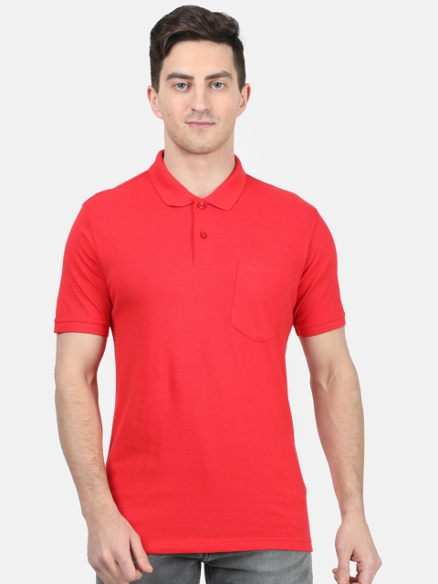 

Monte Carlo Men Red Solid Polo Collar T-shirt