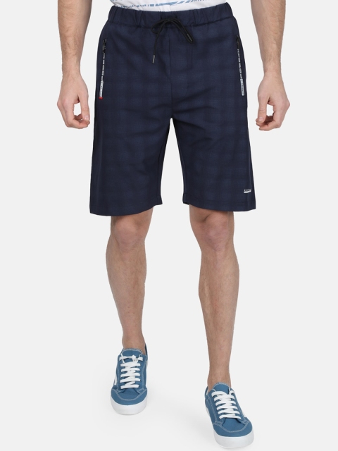

Monte Carlo Men Navy Blue Checked Regular Fit Shorts