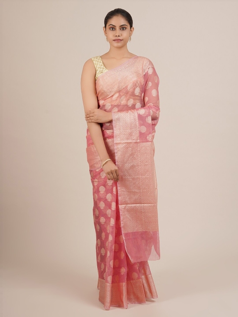 

Pothys Pink Woven Design Supernet Cotton Saree