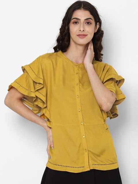 

Allen Solly Woman Yellow Solid Regular Top