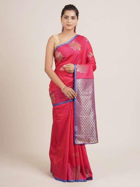 

Pothys Pink & Gold-Toned Art Silk Woven Design Saree