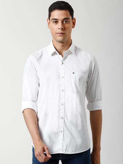 

Peter England Casuals Men White Slim Fit Self Design Casual Shirt