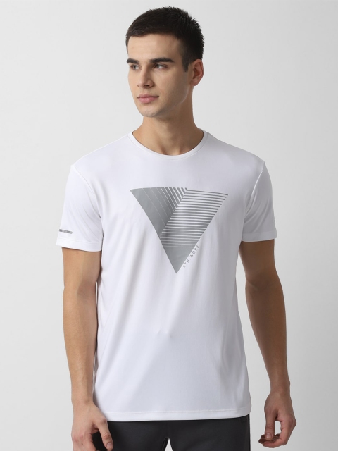 

Louis Philippe Sport Men White & Grey Slim Fit Printed Round Neck T-shirt