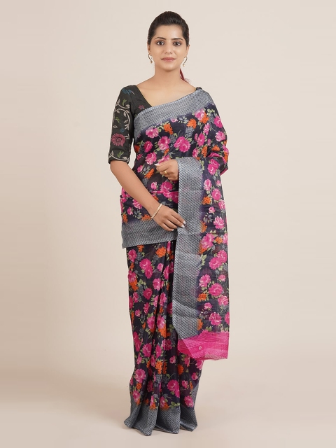 

Pothys Navy Blue Printed Pure Cotton Saree