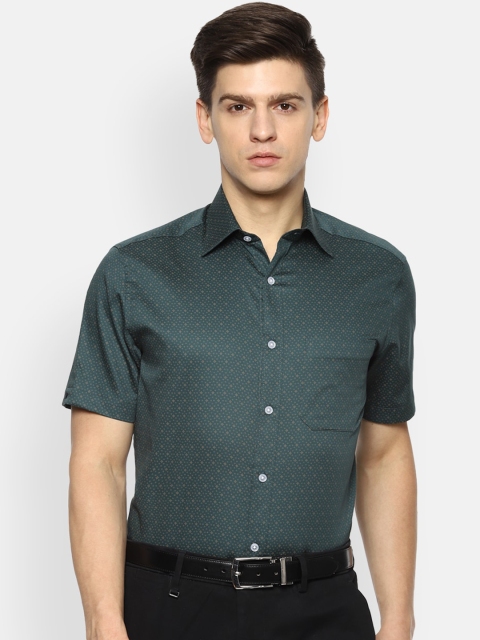 

Louis Philippe Men Green Pure Cotton Printed Formal Shirt