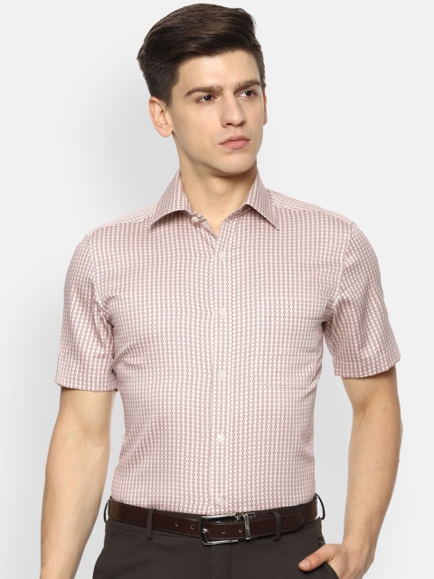 

Louis Philippe Men Beige & Maroon Pure Cotton Regular Fit Printed Formal Shirt