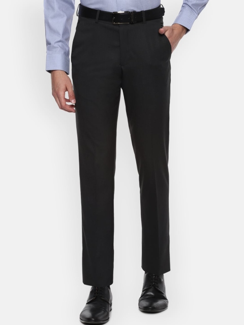 

Louis Philippe Men Black Slim Fit Solid Formal Trousers