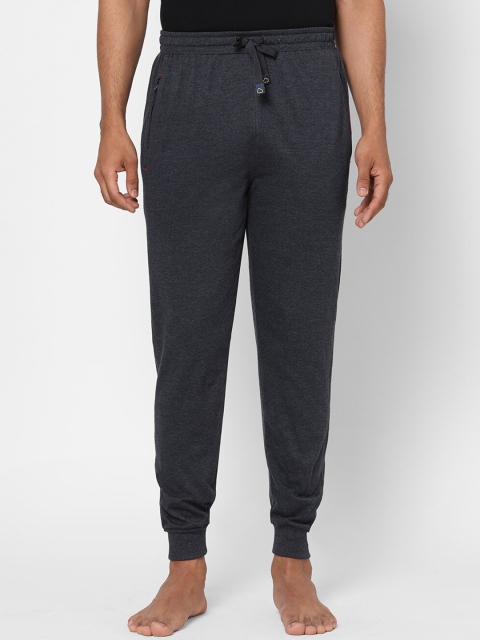 Sweet Dreams Men Charcoal Grey Solid Cotton Lounge Joggers