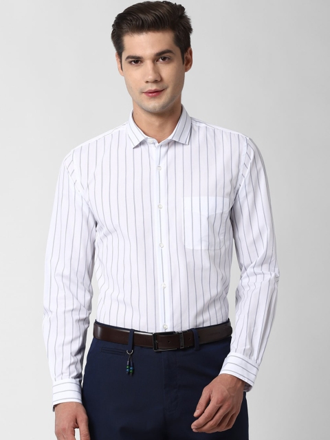 

Peter England Men White Slim Fit Striped Casual Shirt