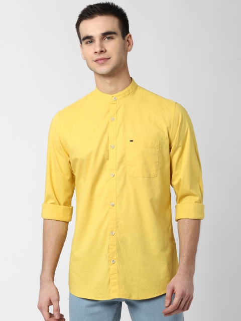 

Peter England Casuals Men Yellow Pure Cotton Slim Fit Solid Casual Shirt