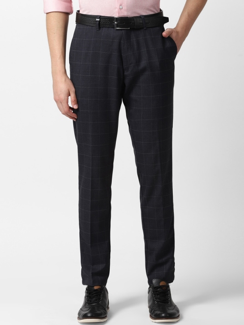 

Louis Philippe Sport Men Charcoal Grey Slim Fit Checked Regular Trousers