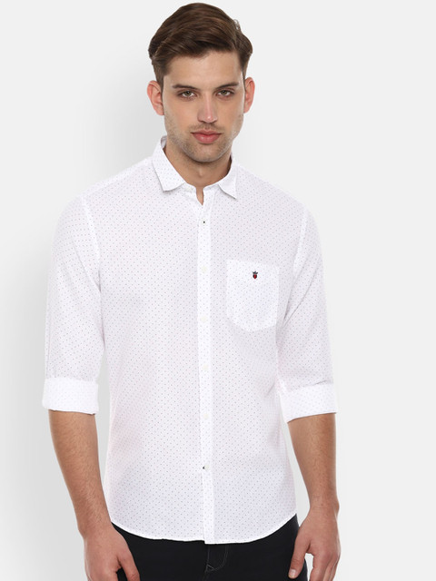 

Louis Philippe Sport Men White Pure Cotton Slim Fit Printed Casual Shirt