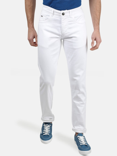 

Monte Carlo Men White Skinny Fit Non Stretchable Jeans