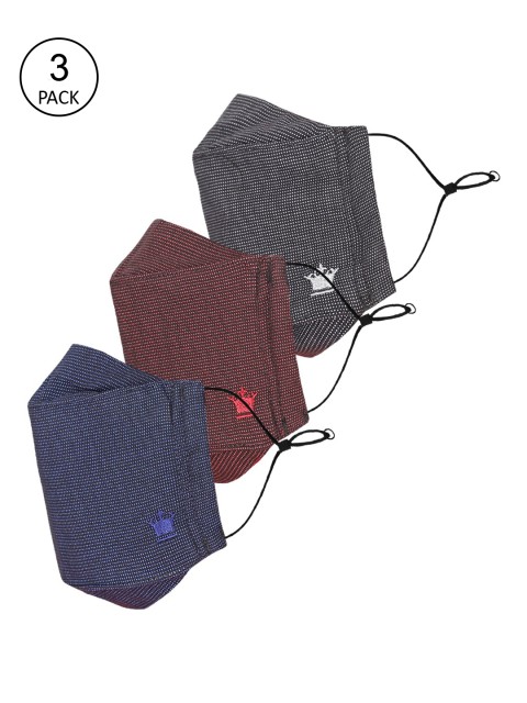 

Louis Philippe Men Pack Of 3 Assorted 3-ply Cotton Protective Outdoor Masks