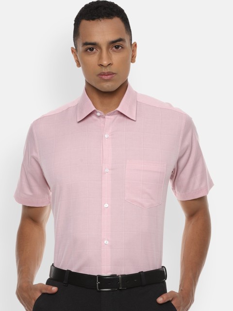 

Van Heusen Men Pink Regular Fit Checked Formal Shirt
