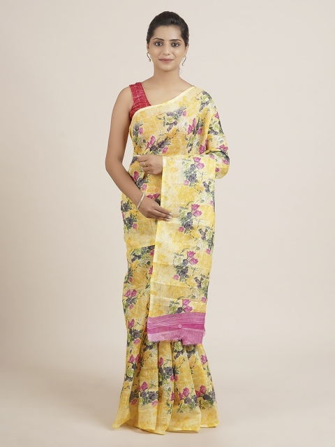 

Pothys Yellow Printed Pure Cotton Saree