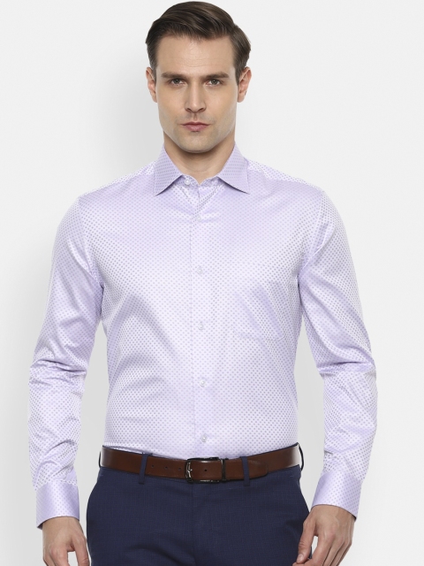 

Louis Philippe Men Purple Pure Cotton Regular Fit Self Design Formal Shirt