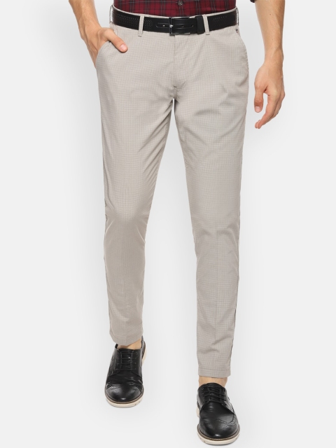 

Louis Philippe Sport Men Beige Slim Fit Checked Regular Trousers