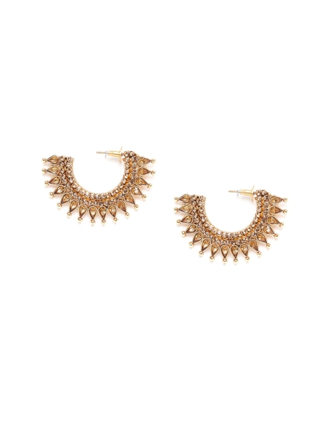 

PANASH Gold-Plated Contemporary Half Hoop Earrings