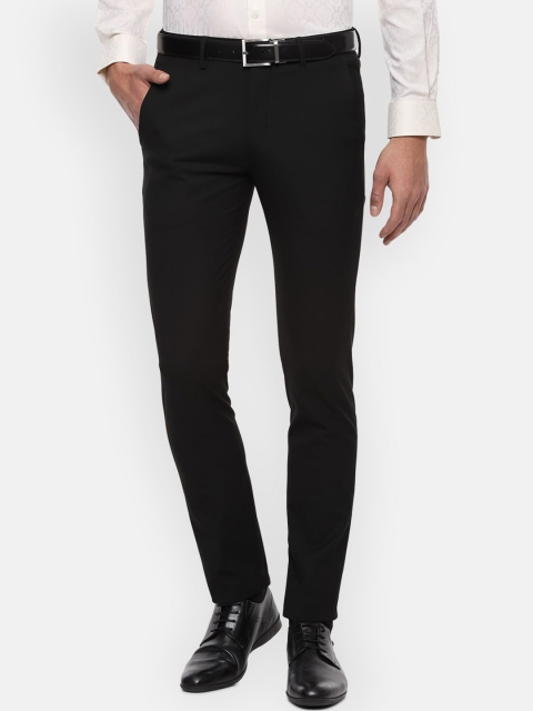 

Louis Philippe Men Black Slim Fit Solid Formal Trousers
