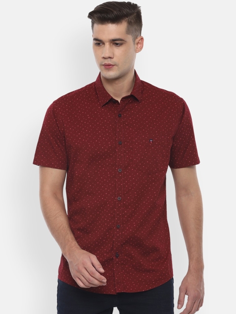 

Louis Philippe Sport Men Maroon Slim Fit Printed Casual Shirt