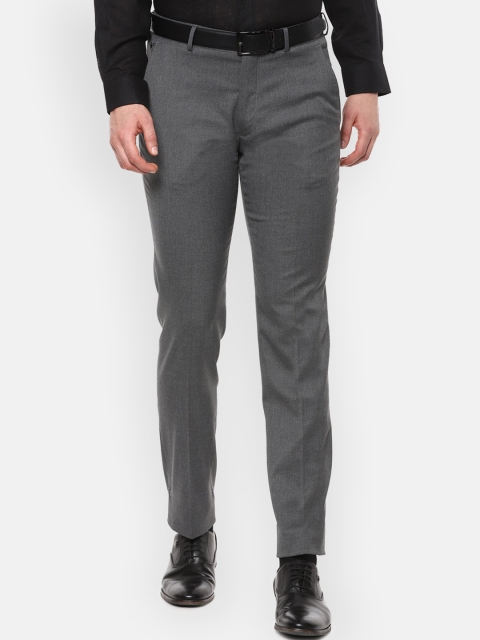 

Louis Philippe Men Charcoal Grey Slim Fit Solid Formal Trousers