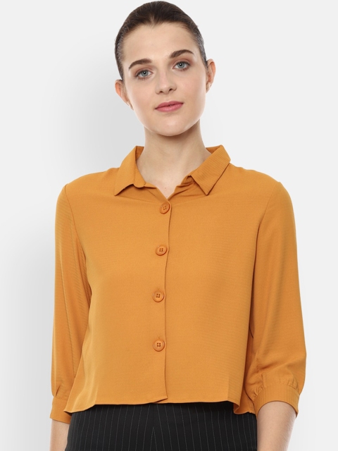 Van Heusen Woman Yellow Casual Shirt