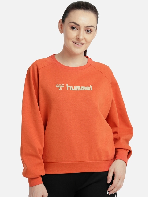 

hummel Women Orange Solid Sweatshirt