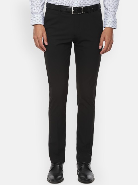 

Louis Philippe Men Black Slim Fit Solid Formal Trousers