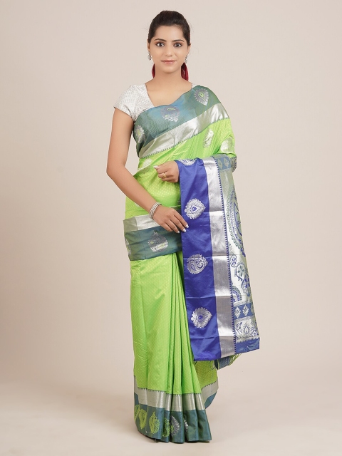 

Pothys Green & Navy Blue Art Silk Woven Design Saree