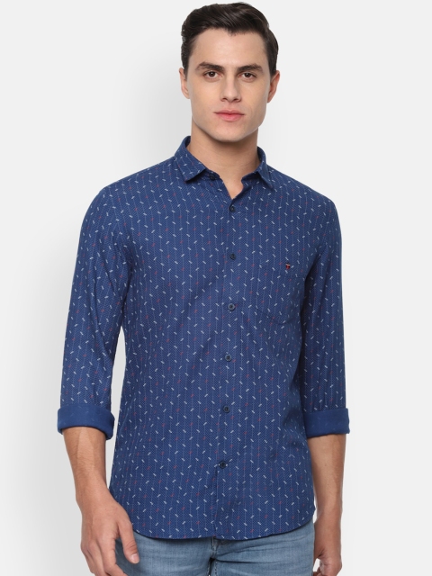 

Louis Philippe Sport Men Blue Pure Cotton Slim Fit Printed Casual Shirt