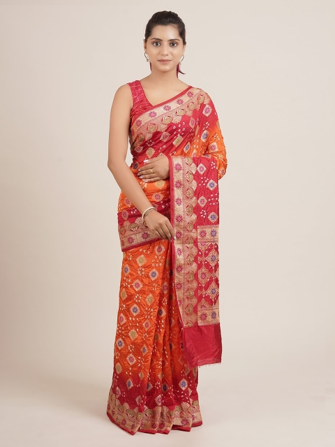 

Pothys Orange Woven Design Art Silk Saree