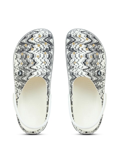 

Crocs Unisex White & Black Printed Clogs
