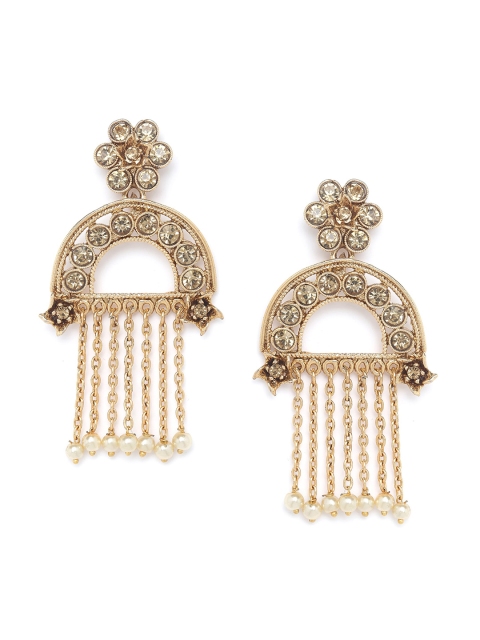 

PANASH Gold-Toned Contemporary Drop Earrings