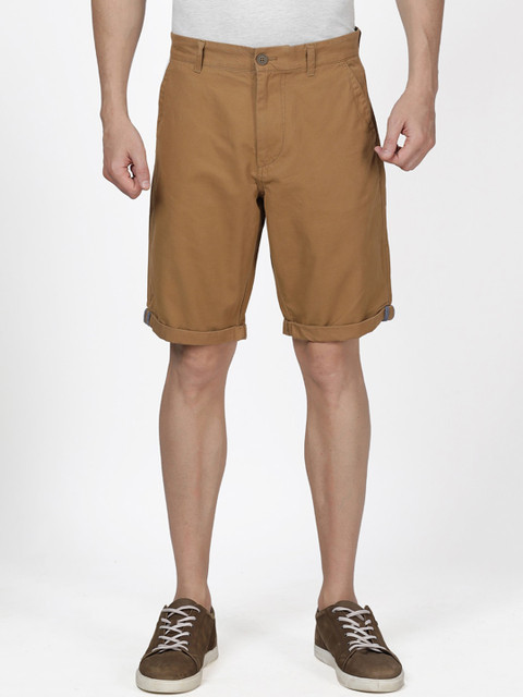 

t-base Men Khaki Solid Slim Fit Chino Shorts